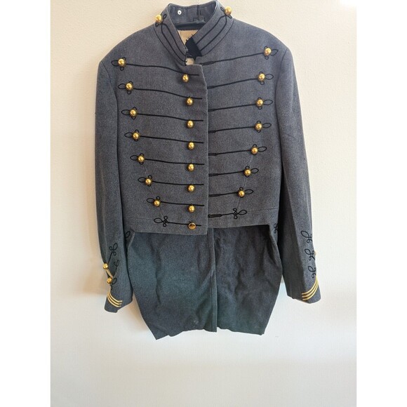 1950s West Point Academy Cadet Wool Coat Jacket Military Gray Gold Buttons Small - Picture 2 of 16